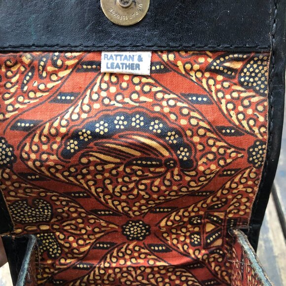 Rattan and Leather Mini Shoulder Bag - Picture 7 of 10